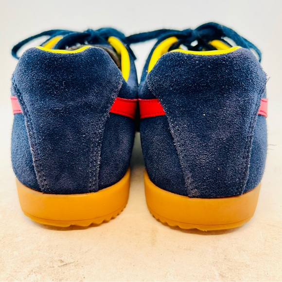 Gola Navy Suede Red Leather Wingflash Harrier Lace Up Retro Sneakers, size 38 7 - Picture 9 of 12